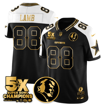 DAL 5-Time Champions Vapor Limited Gold Jersey - John Madden Patch - Stitched