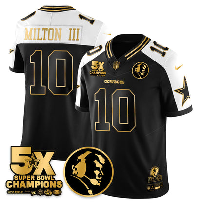 DAL 5-Time Champions Vapor Limited Gold Jersey - John Madden Patch - Stitched