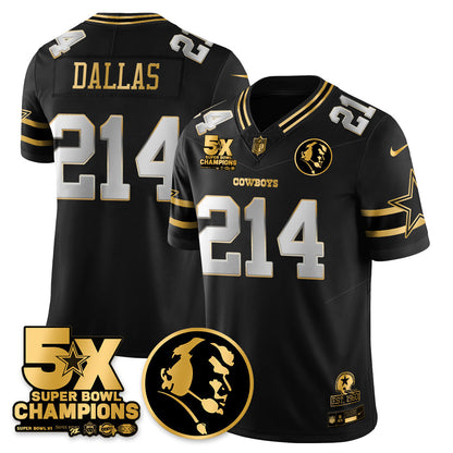 DAL 5-Time Champions Vapor Limited Gold Jersey - John Madden Patch - Stitched