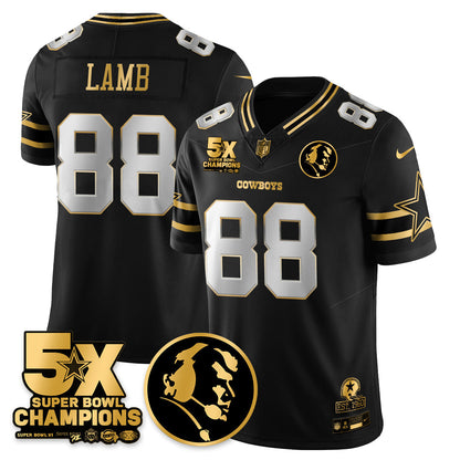 DAL 5-Time Champions Vapor Limited Gold Jersey - John Madden Patch - Stitched