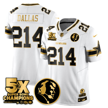 DAL 5-Time Champions Vapor Limited Gold Jersey - John Madden Patch - Stitched