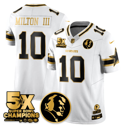DAL 5-Time Champions Vapor Limited Gold Jersey - John Madden Patch - Stitched