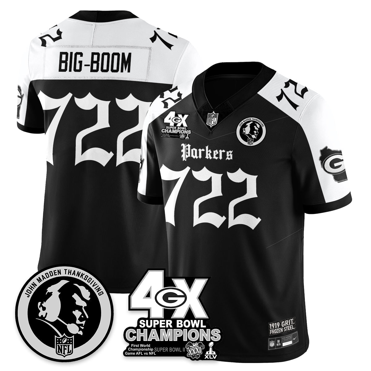 GB Gothic Vapor Limited Jersey - John Madden Patch - Stitched