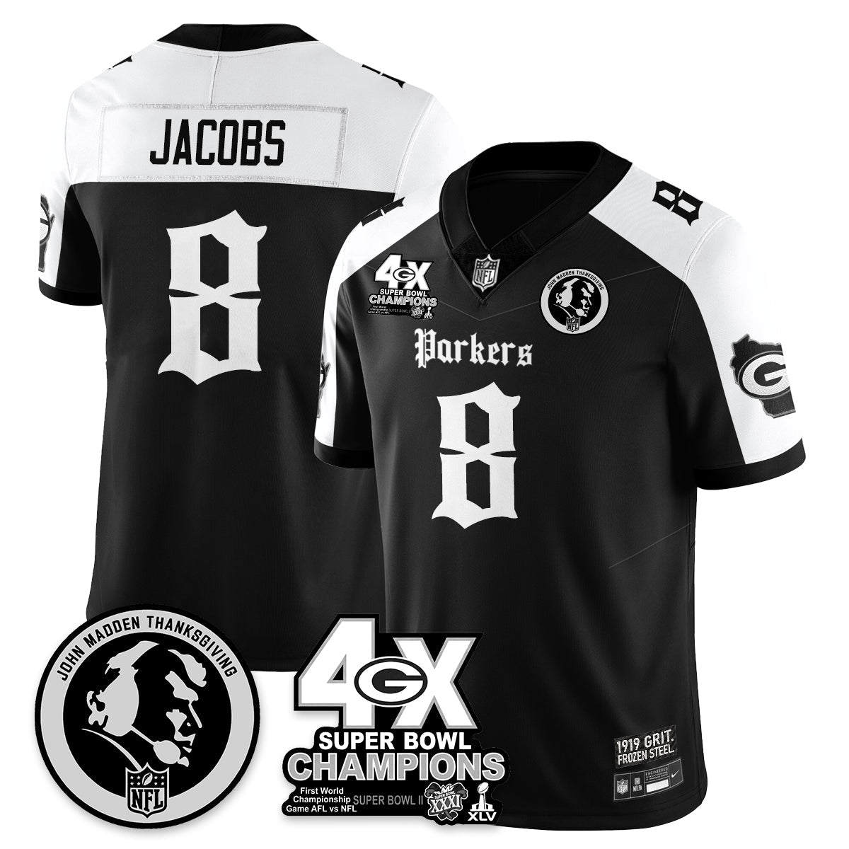 GB Gothic Vapor Limited Jersey - John Madden Patch - Stitched