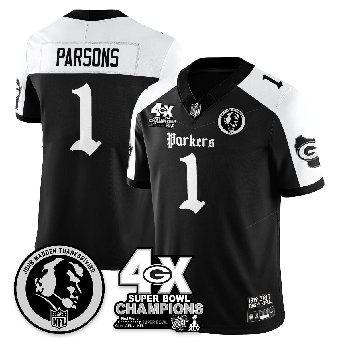 GB Gothic Vapor Limited Jersey - John Madden Patch - Stitched