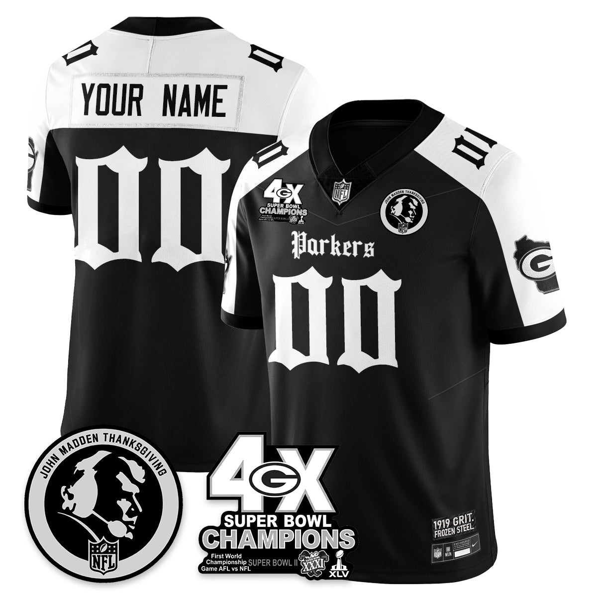 GB Gothic Vapor Limited Jersey - John Madden Patch - Stitched