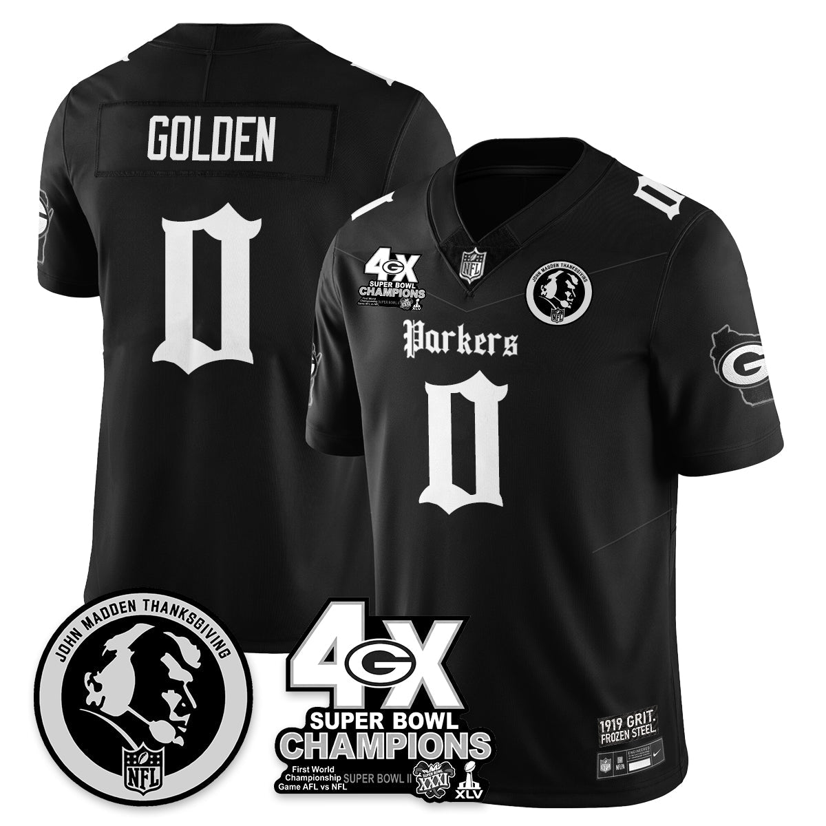 GB Gothic Vapor Limited Jersey - John Madden Patch - Stitched