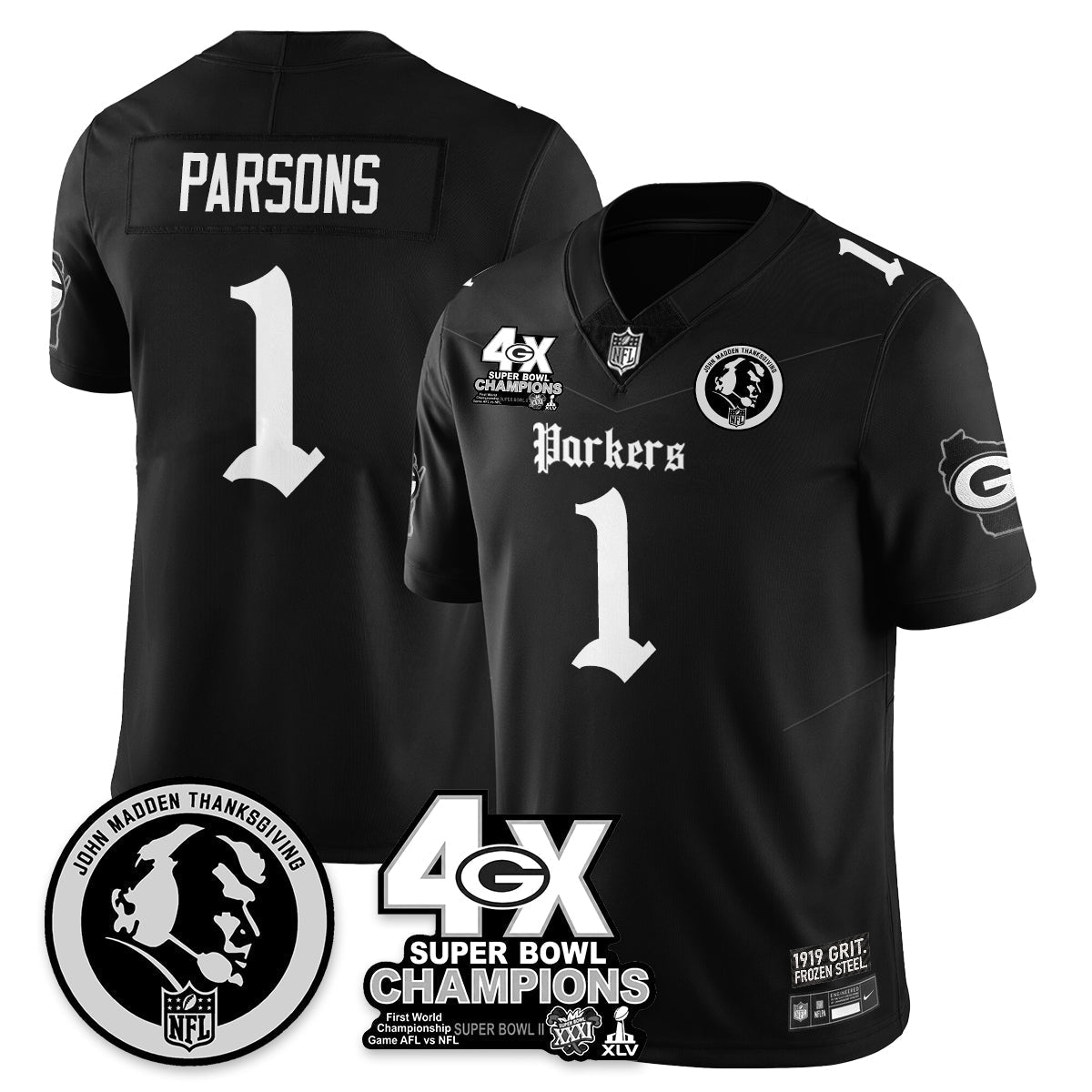 GB Gothic Vapor Limited Jersey - John Madden Patch - Stitched