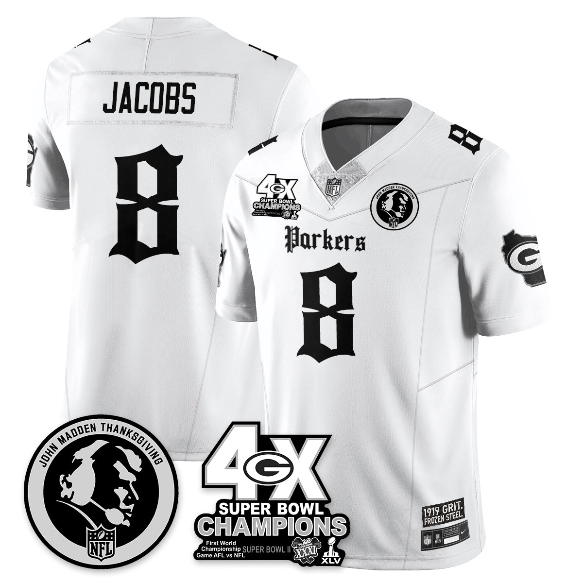 GB Gothic Vapor Limited Jersey - John Madden Patch - Stitched