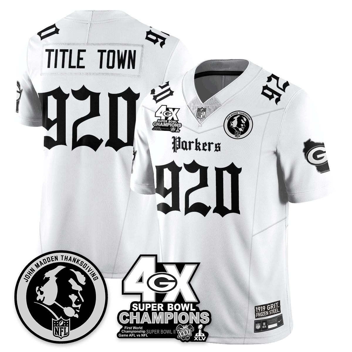 GB Gothic Vapor Limited Jersey - John Madden Patch - Stitched