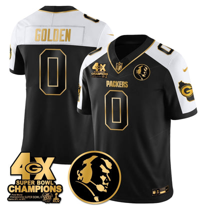GB 4-Time Champions Vapor Limited Gold Jersey - John Madden Patch - Stitched