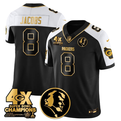 GB 4-Time Champions Vapor Limited Gold Jersey - John Madden Patch - Stitched