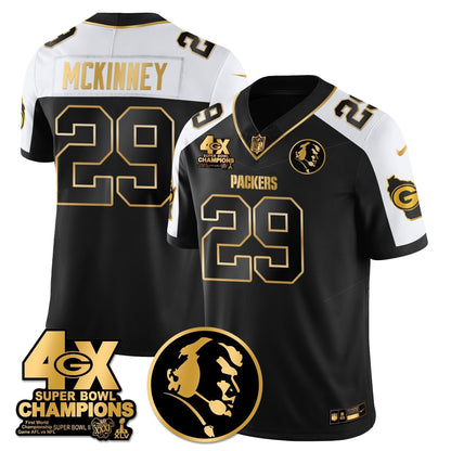 GB 4-Time Champions Vapor Limited Gold Jersey - John Madden Patch - Stitched