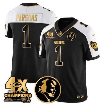 GB 4-Time Champions Vapor Limited Gold Jersey - John Madden Patch - Stitched