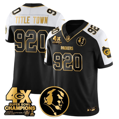 GB 4-Time Champions Vapor Limited Gold Jersey - John Madden Patch - Stitched