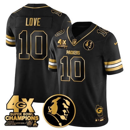 GB 4-Time Champions Vapor Limited Gold Jersey - John Madden Patch - Stitched