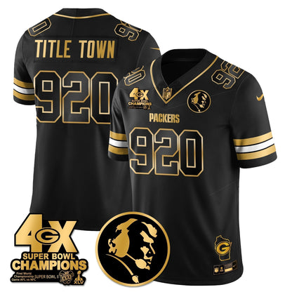 GB 4-Time Champions Vapor Limited Gold Jersey - John Madden Patch - Stitched