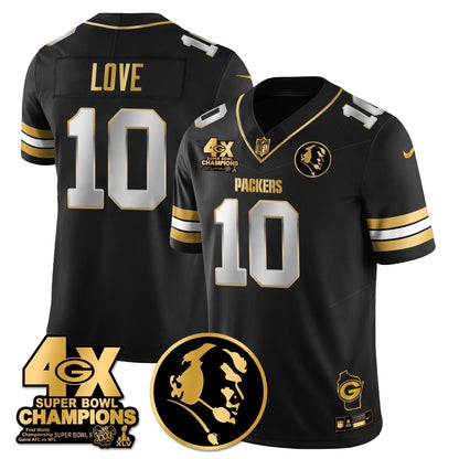 GB 4-Time Champions Vapor Limited Gold Jersey - John Madden Patch - Stitched