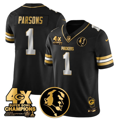 GB 4-Time Champions Vapor Limited Gold Jersey - John Madden Patch - Stitched