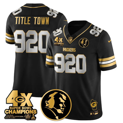GB 4-Time Champions Vapor Limited Gold Jersey - John Madden Patch - Stitched