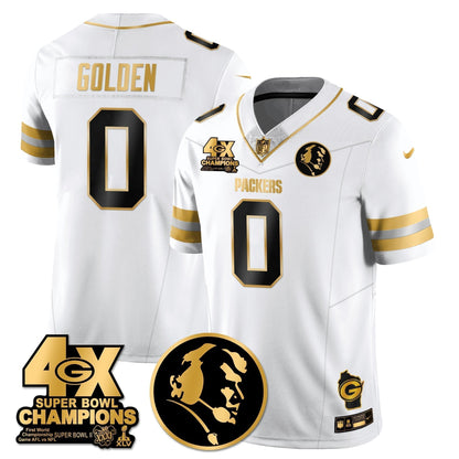 GB 4-Time Champions Vapor Limited Gold Jersey - John Madden Patch - Stitched