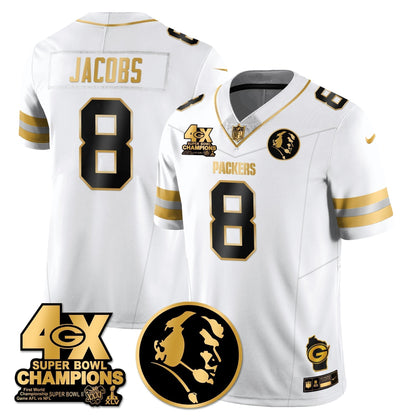 GB 4-Time Champions Vapor Limited Gold Jersey - John Madden Patch - Stitched