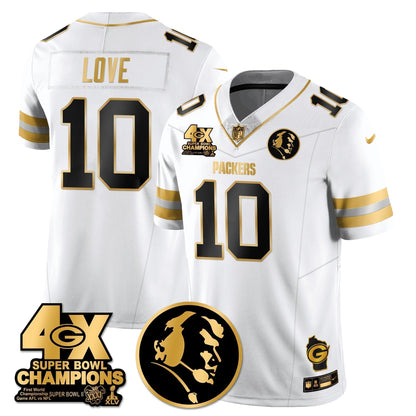 GB 4-Time Champions Vapor Limited Gold Jersey - John Madden Patch - Stitched