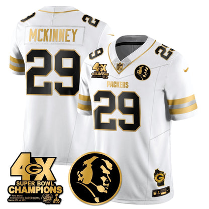 GB 4-Time Champions Vapor Limited Gold Jersey - John Madden Patch - Stitched
