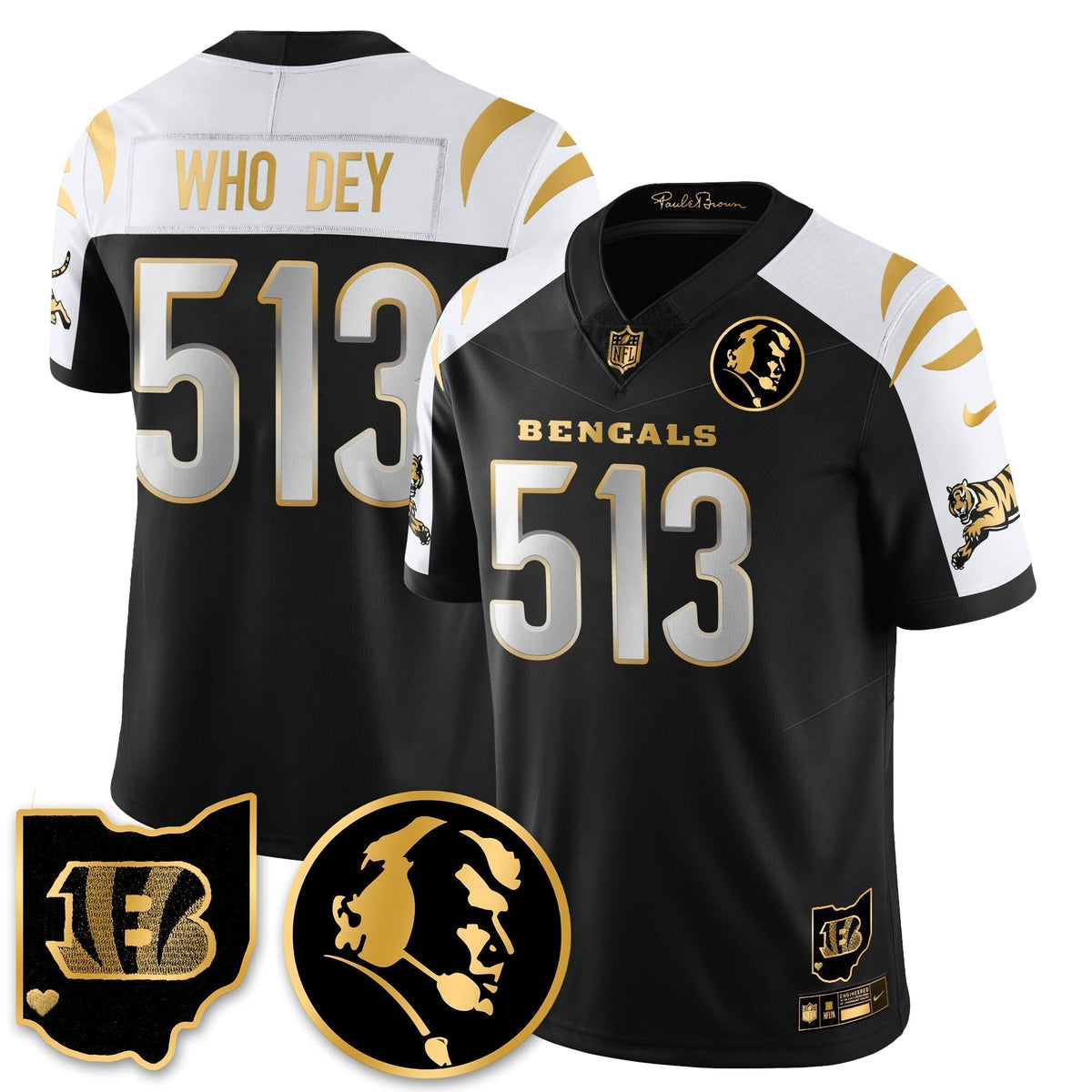 CIN Vapor Limited Gold Jersey - John Madden Patch - Stitched
