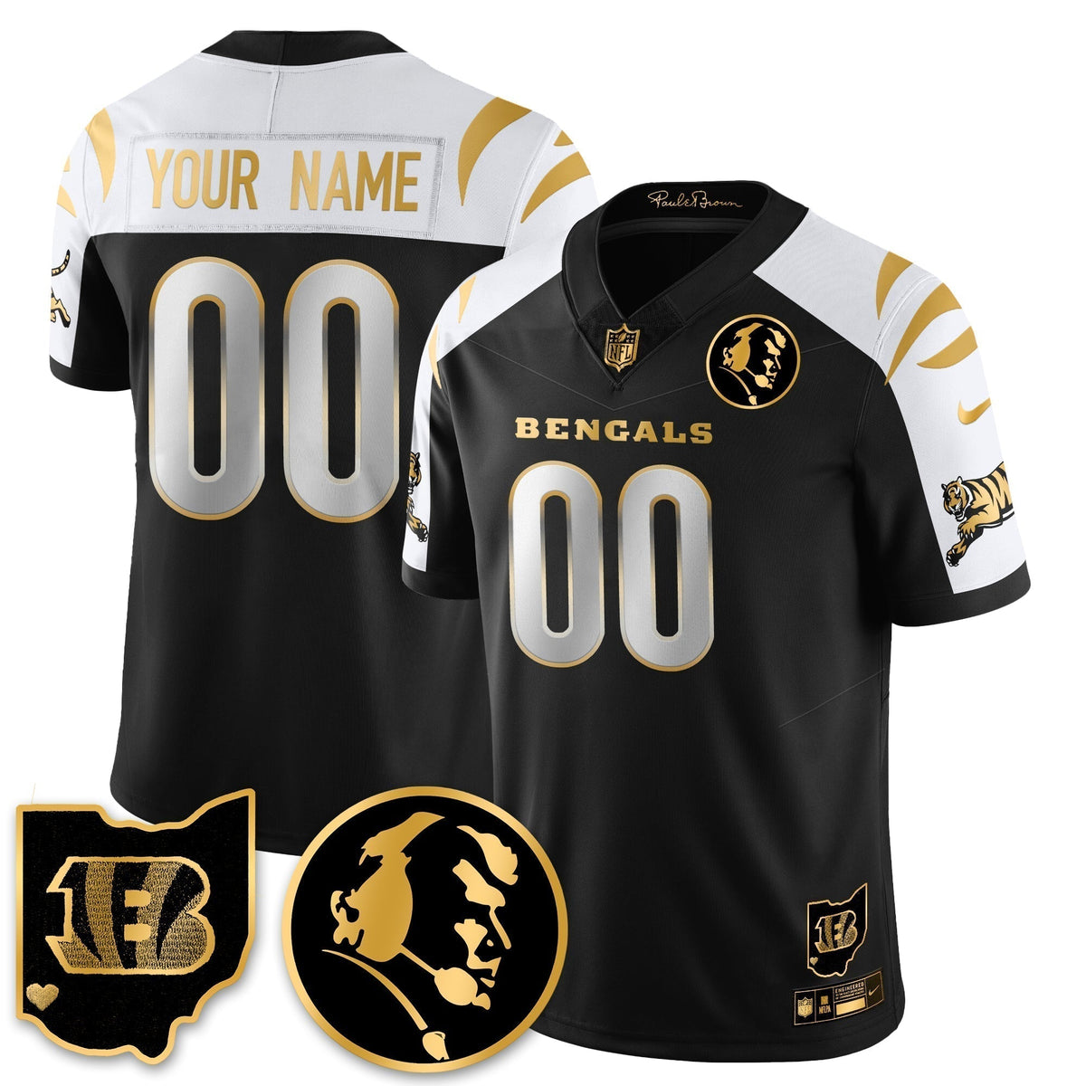 CIN Vapor Limited Gold Jersey - John Madden Patch - Stitched