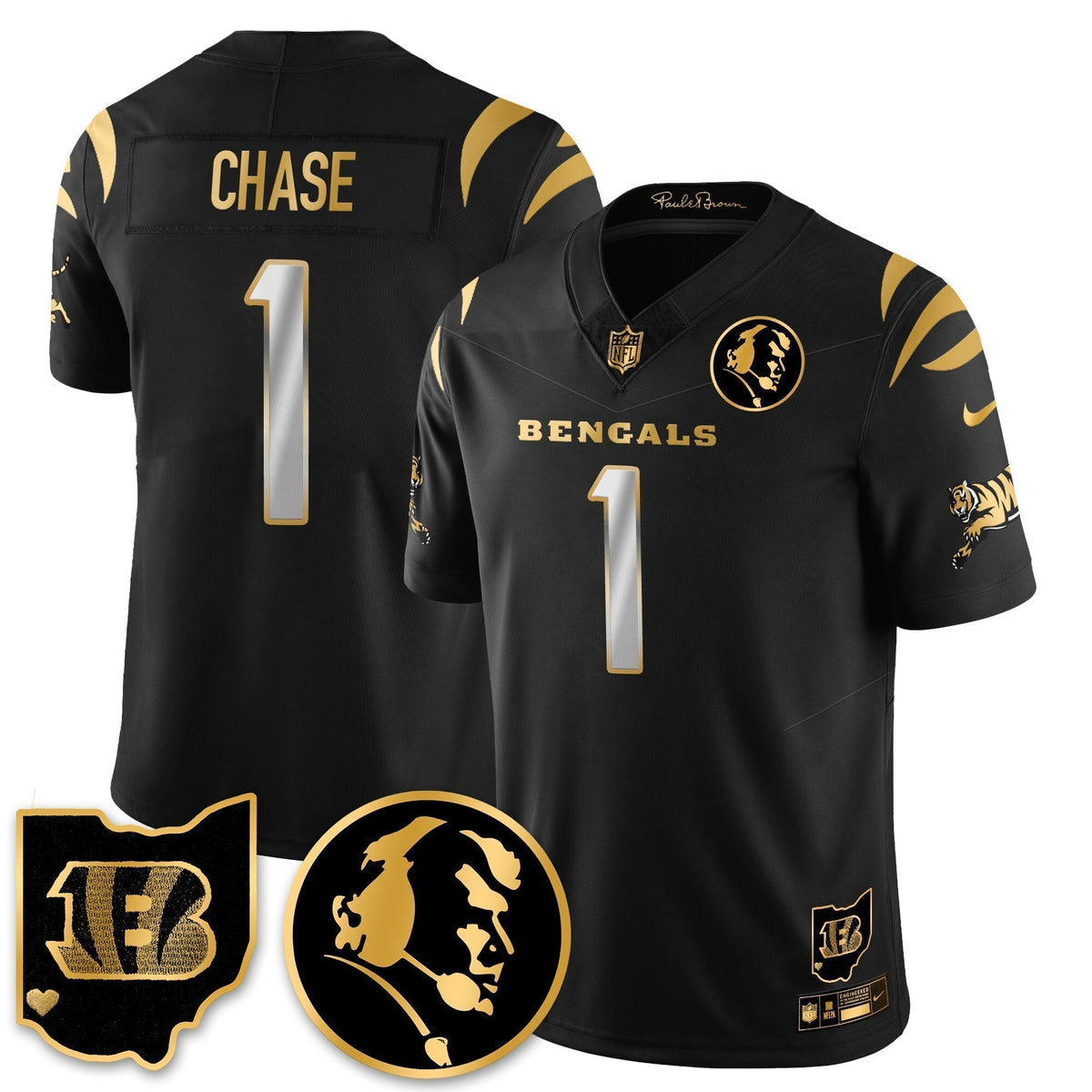 CIN Vapor Limited Gold Jersey - John Madden Patch - Stitched