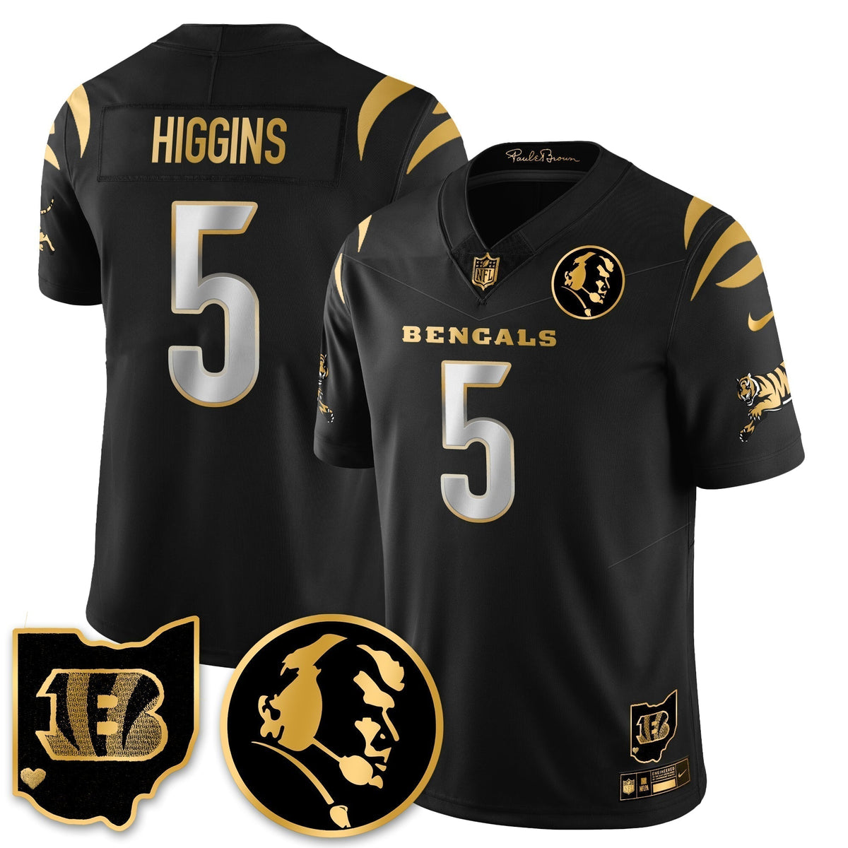 CIN Vapor Limited Gold Jersey - John Madden Patch - Stitched