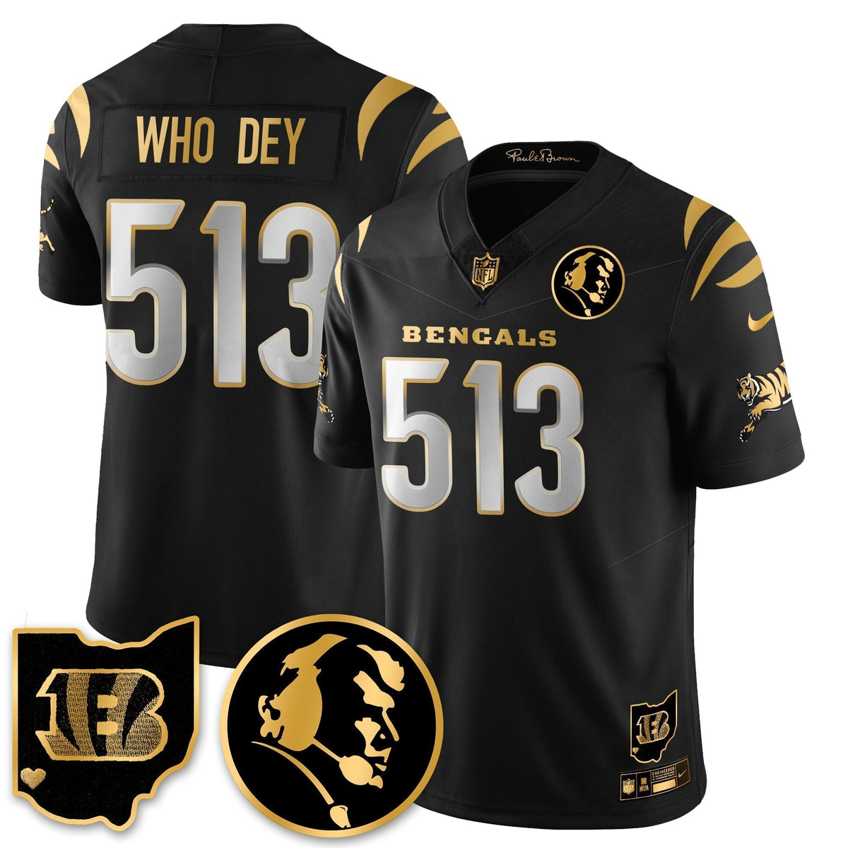 CIN Vapor Limited Gold Jersey - John Madden Patch - Stitched
