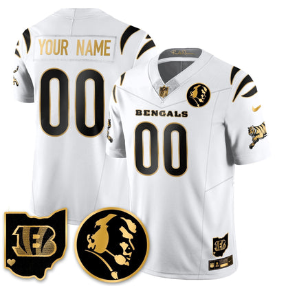 CIN Vapor Limited Gold Custom Jersey - John Madden Patch - Stitched
