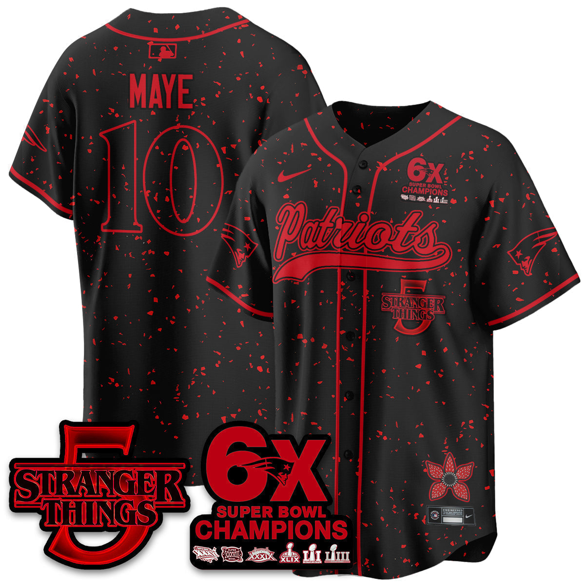 NE Stranger Things Vapor Limited Baseball Jersey - Stitched