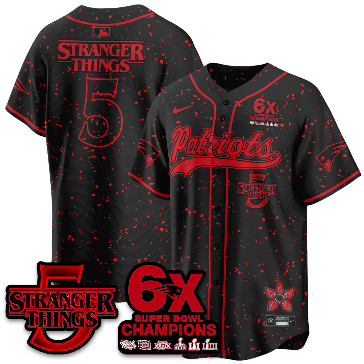 NE Stranger Things Vapor Limited Baseball Jersey - Stitched