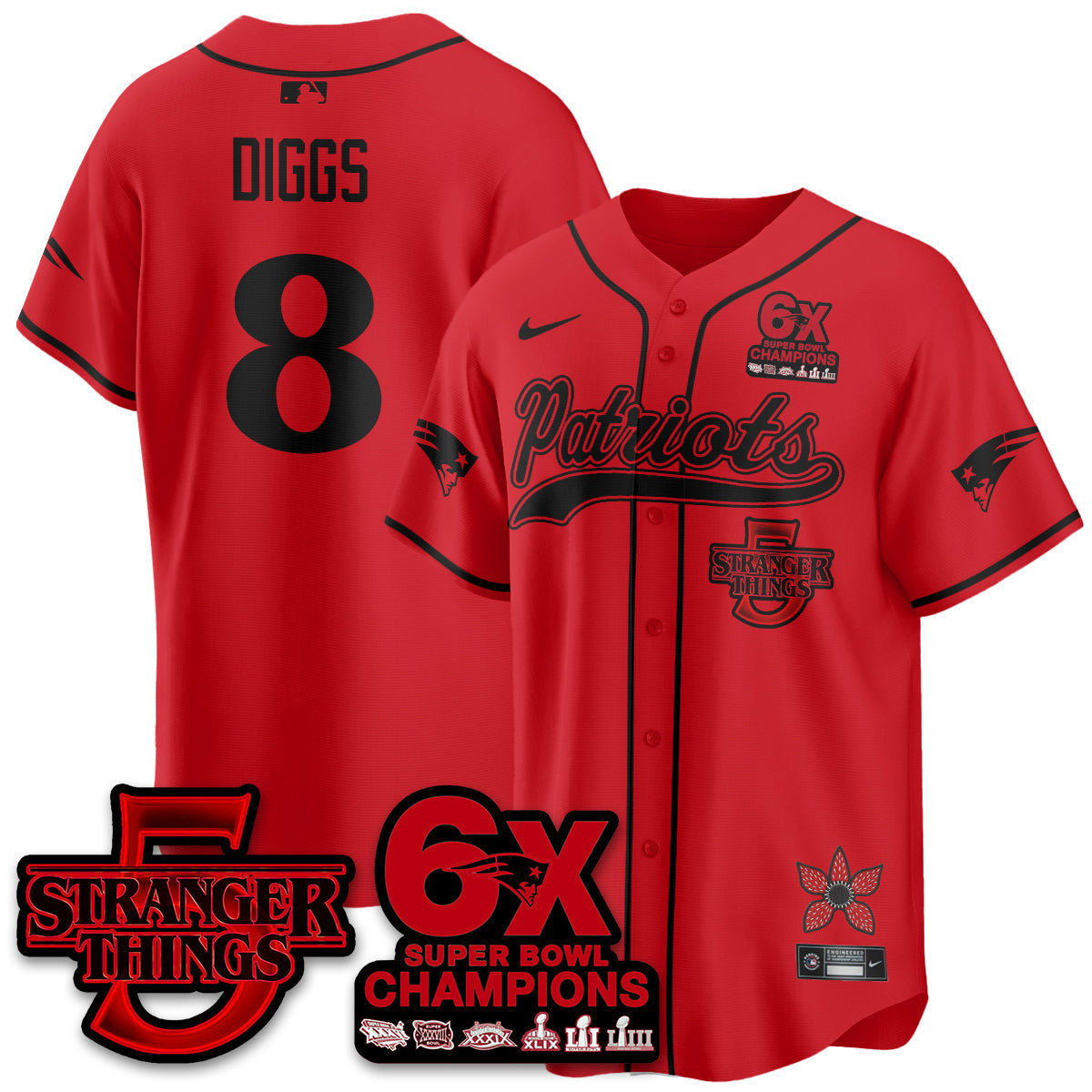 NE Stranger Things Vapor Limited Baseball Jersey - Stitched