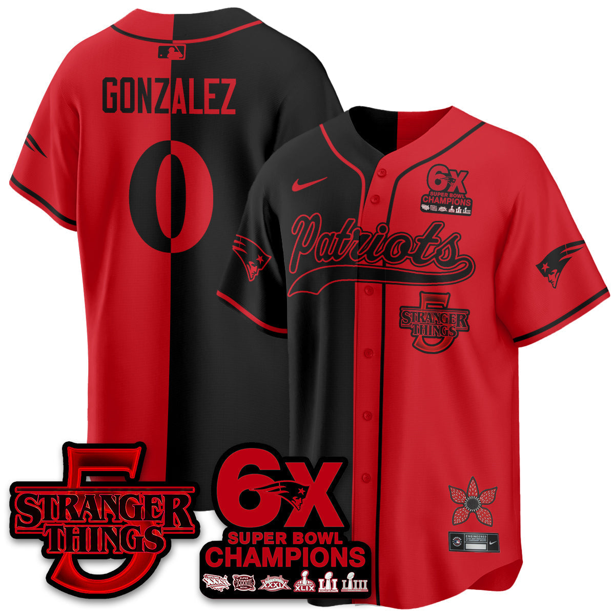 NE Stranger Things Vapor Limited Baseball Jersey - Stitched