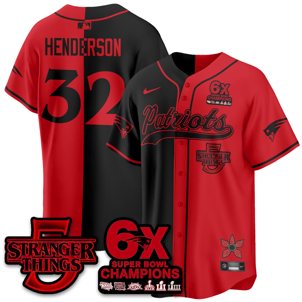 NE Stranger Things Vapor Limited Baseball Jersey - Stitched