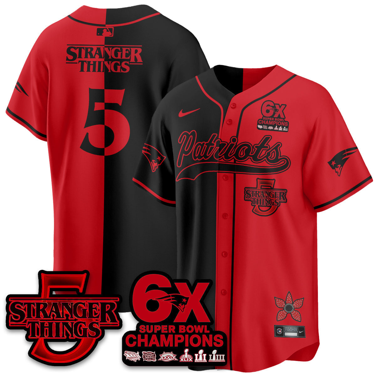 NE Stranger Things Vapor Limited Baseball Jersey - Stitched