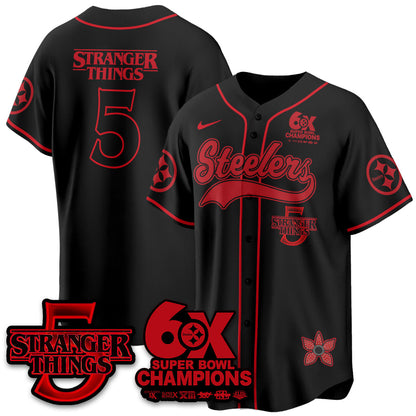 PIT Stranger Things Vapor Limited Baseball Jersey - Stitched