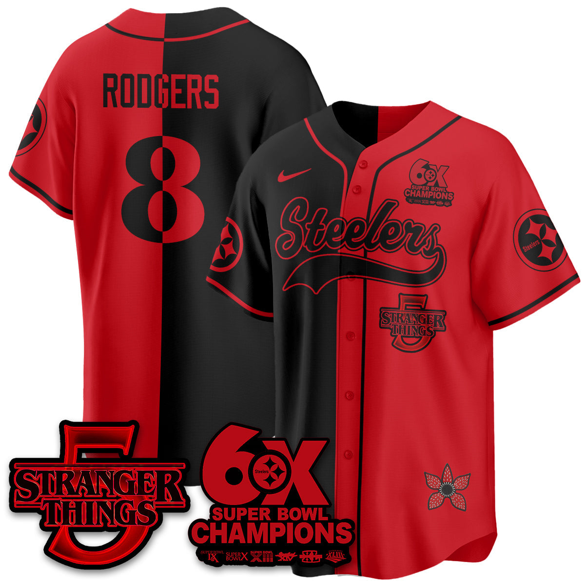 PIT Stranger Things Vapor Limited Baseball Jersey - Stitched