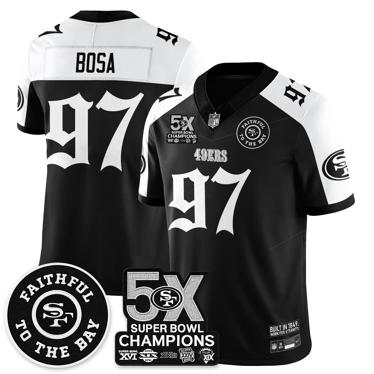SF 5-Time Champions Gothic Vapor Limited Jersey - Stitched