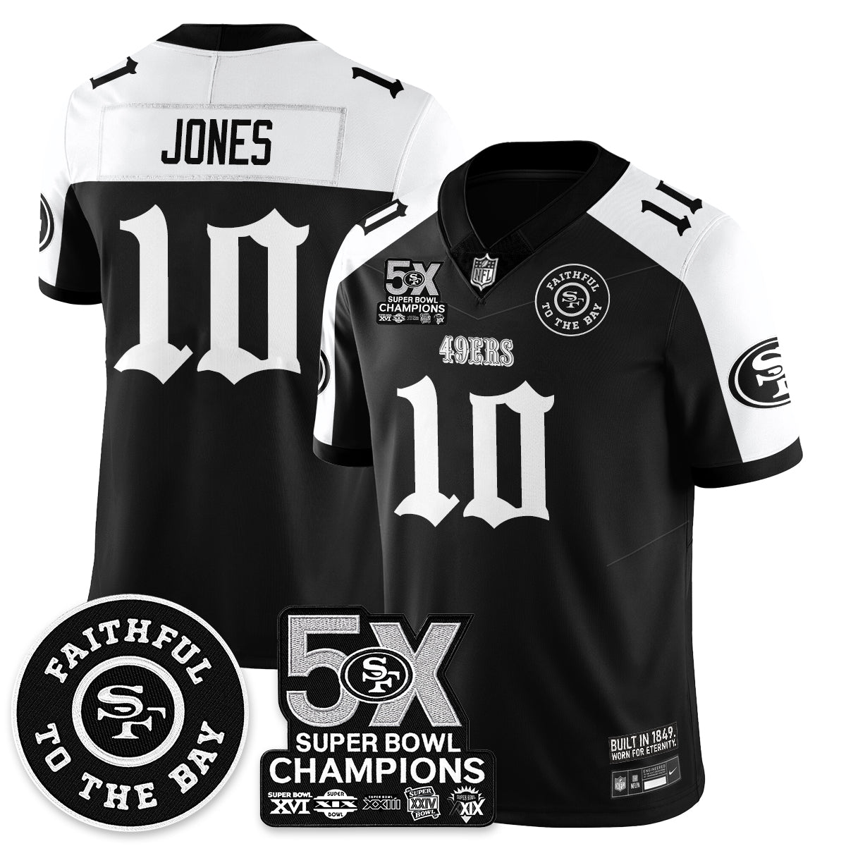 SF 5-Time Champions Gothic Vapor Limited Jersey - Stitched