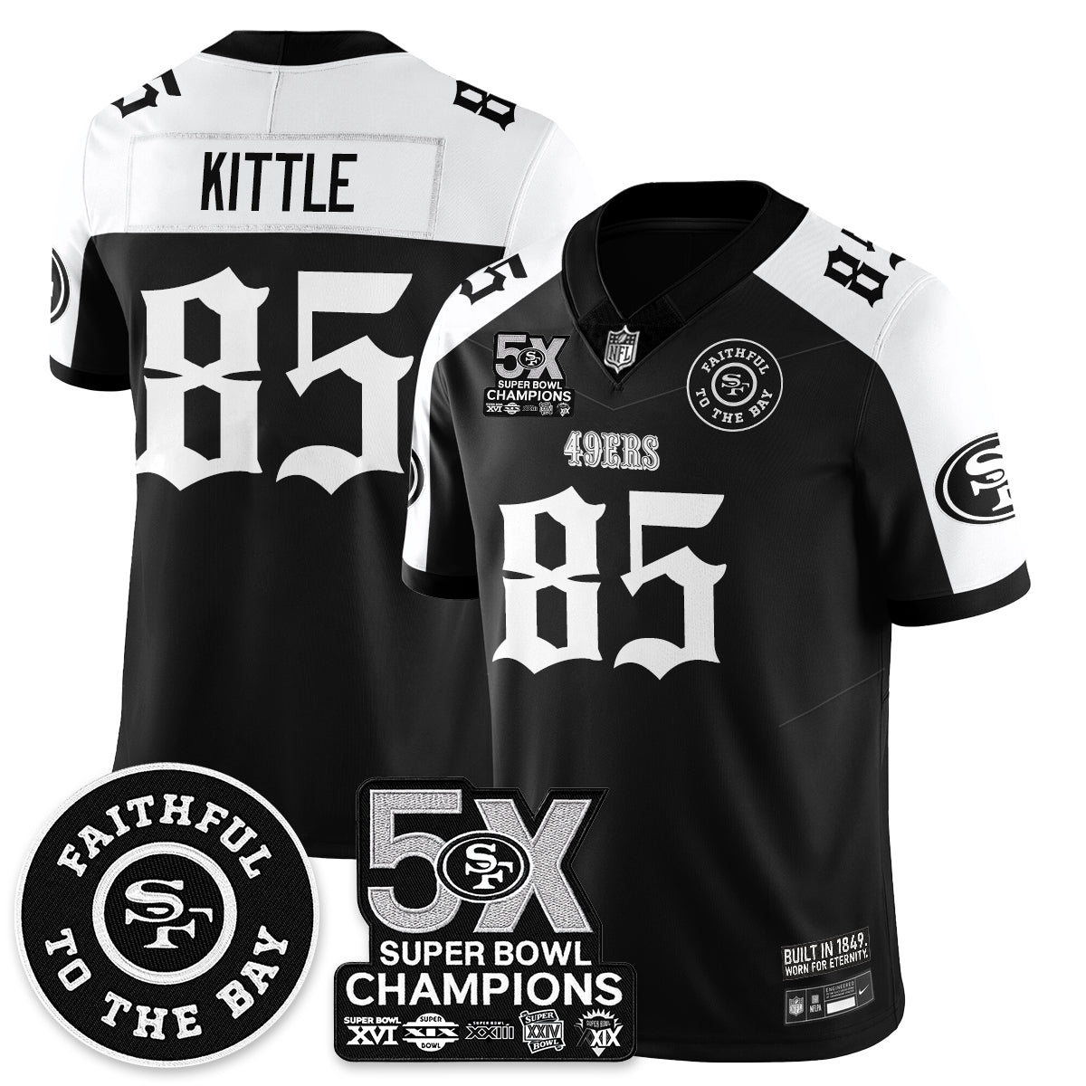 SF 5-Time Champions Gothic Vapor Limited Jersey - Stitched