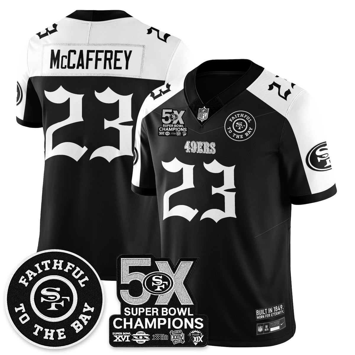 SF 5-Time Champions Gothic Vapor Limited Jersey - Stitched