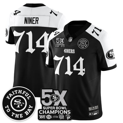 SF 5-Time Champions Gothic Vapor Limited Jersey - Stitched