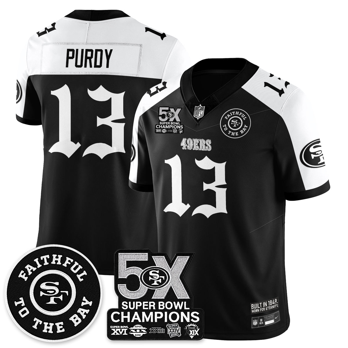 SF 5-Time Champions Gothic Vapor Limited Jersey - Stitched