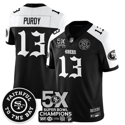 SF 5-Time Champions Gothic Vapor Limited Jersey - Stitched