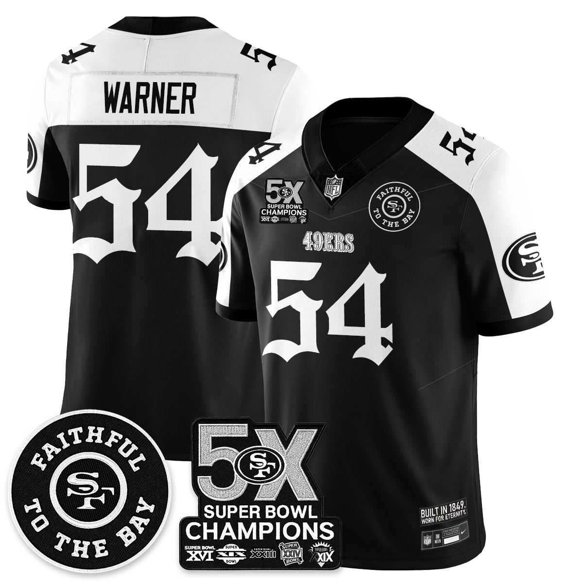 SF 5-Time Champions Gothic Vapor Limited Jersey - Stitched